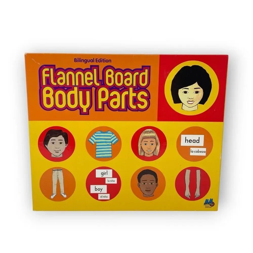 Flannel Board Body Parts Bilingual Brand New Homeschool Spanish English Vintage